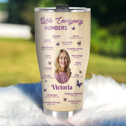 Bible Emergency Numbers | Personalized Stainless Steel Tumbler JSSSTPN2573M