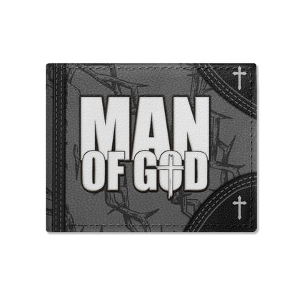 God Says I Am | Personalized Leather Folded Wallet