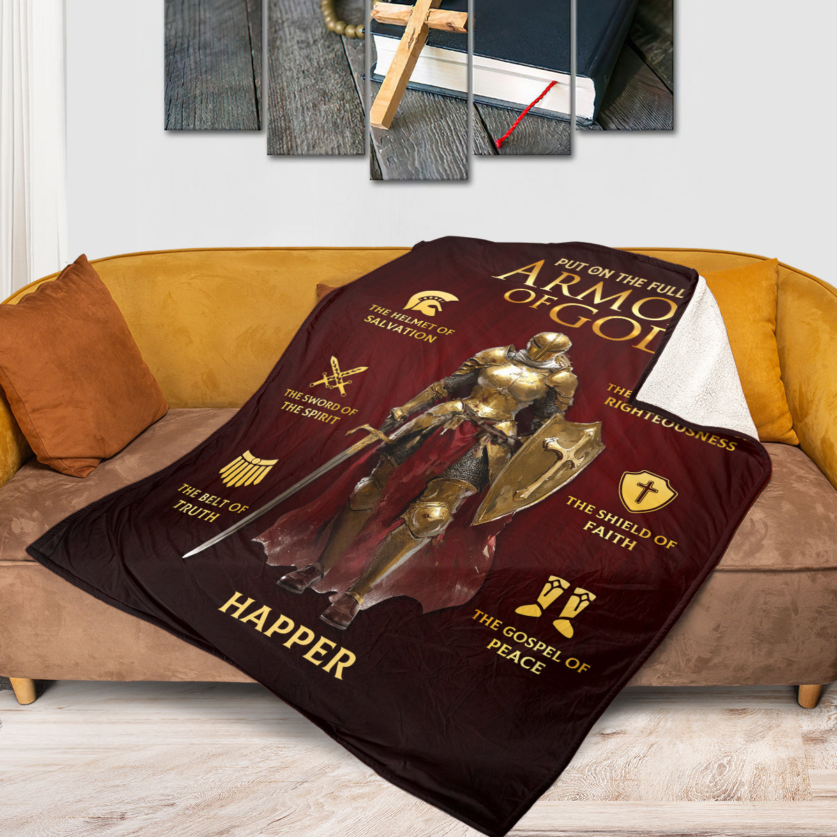 Put On The Full Armor Of God | Personalized Fleece Blanket