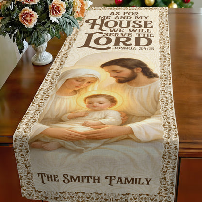 As For Me And My House We Will Serve The Lord | Personalized Table Runner