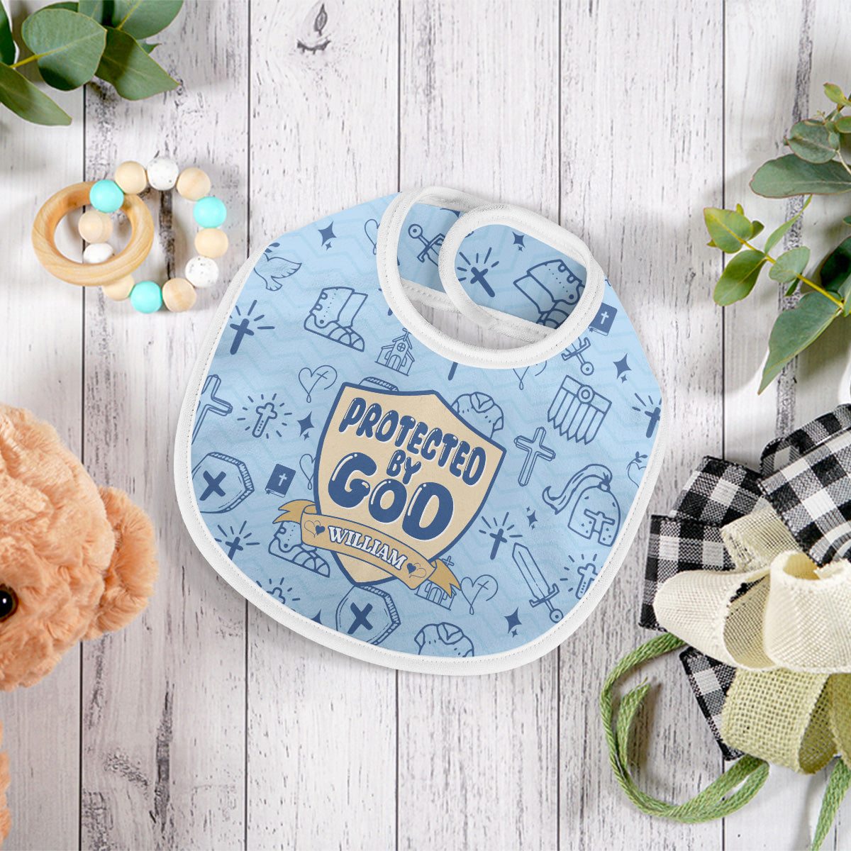 Protected By God | Personalized Baby Bib