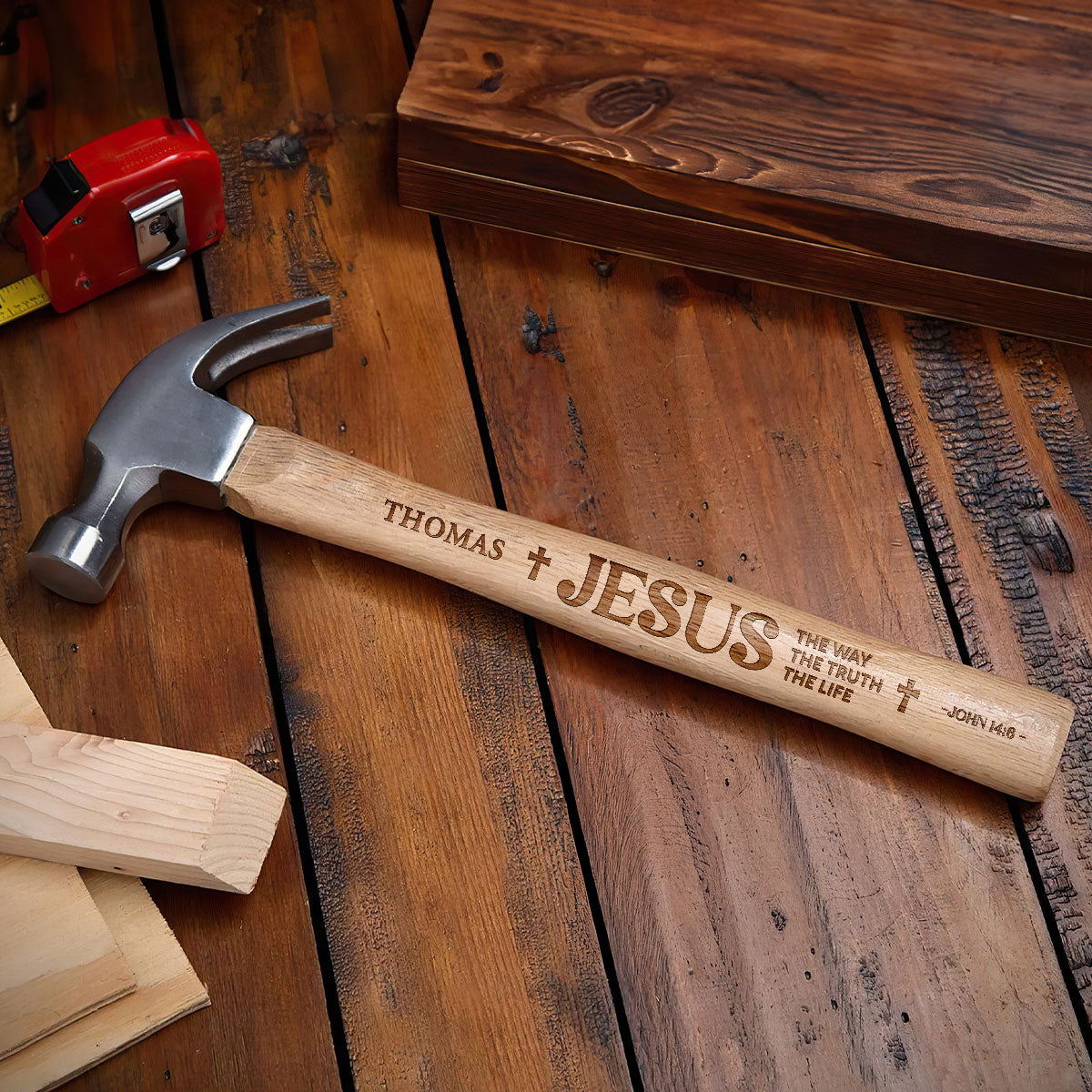 Jesus The Way The Truth The Life | Personalized Wooden Hammer