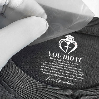 She Believed She Could So She Did Gift For Grandkids | Personalized Shirt With Design Inner Neck