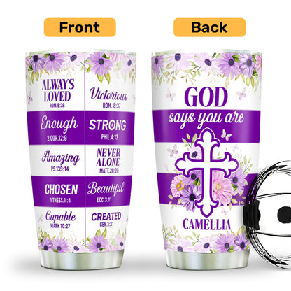 God Says You Are | Personalized Stainless Steel Tumbler JSSSTPH2357L