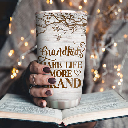 Grandchildren Make Life More Grand | Personalized Stainless Steel Tumbler