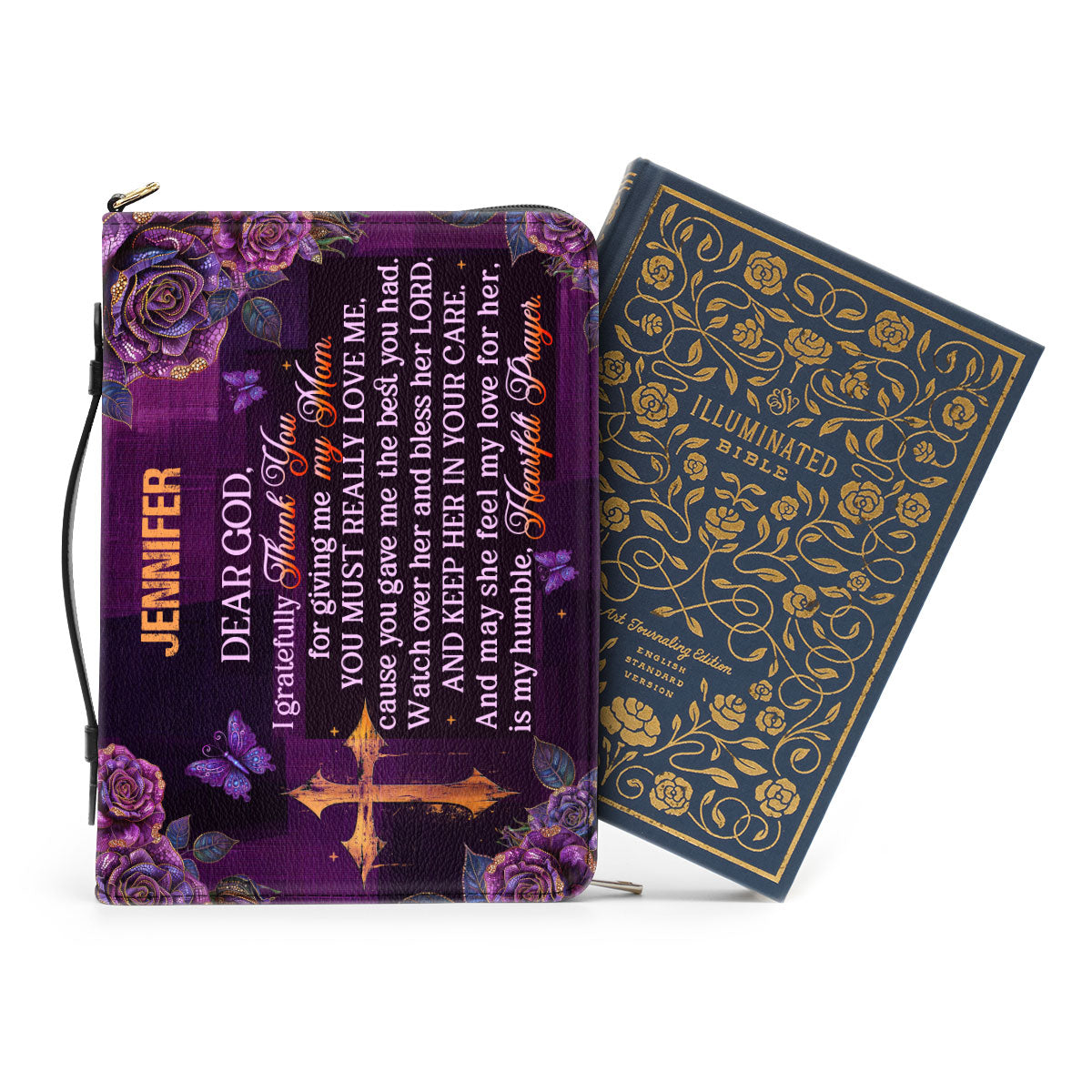 Jesuspirit | Personalized Leather Bible Cover | I Gratefully Thank You For Giving Me My Mom BCM788