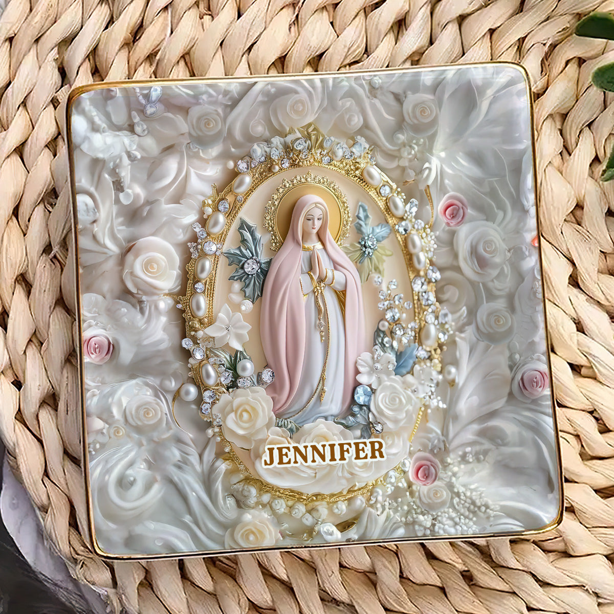 Believer | Personalized Ceramic Ring Dish Square