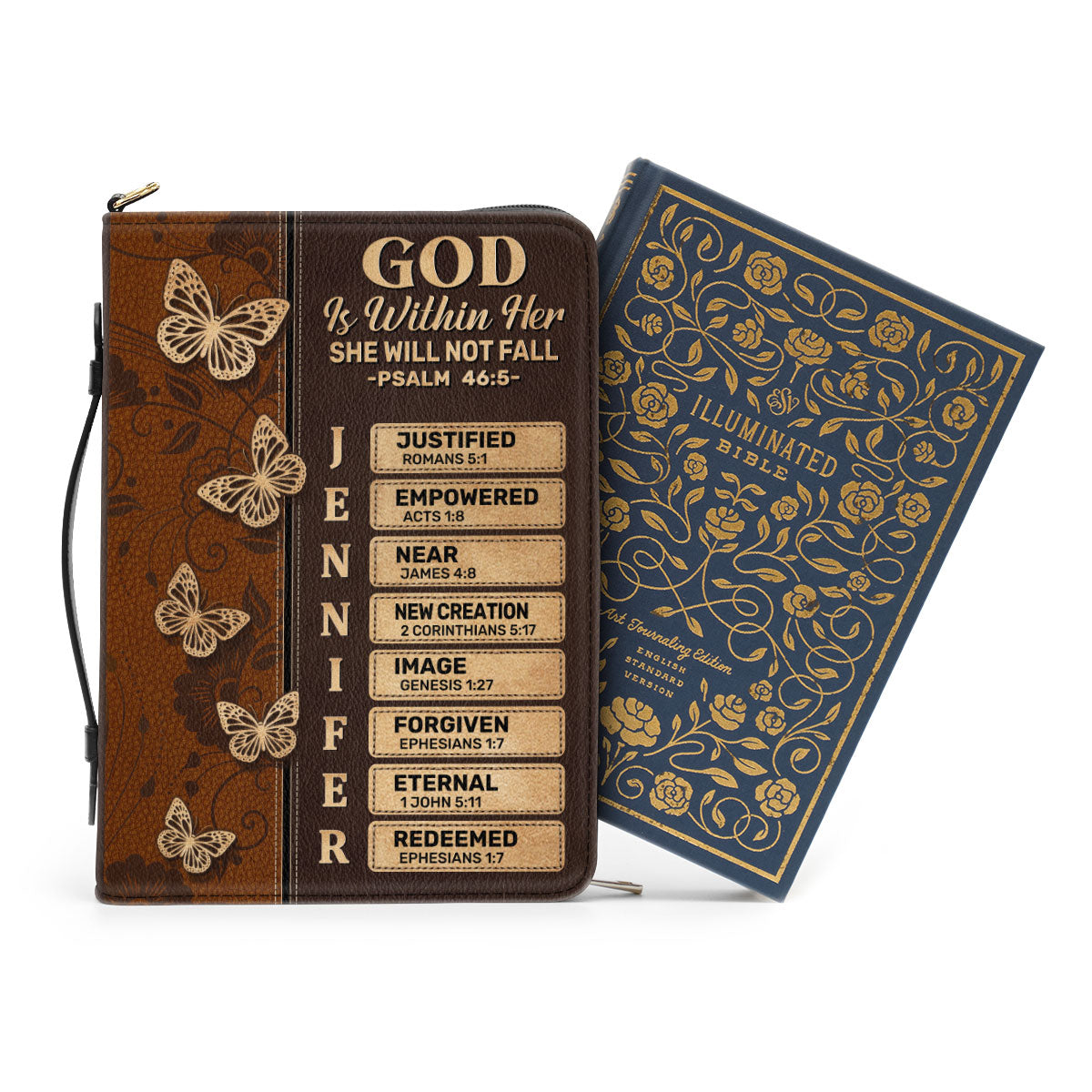 God Is Within Her She Will Not Fall | Personalized Bible Cover