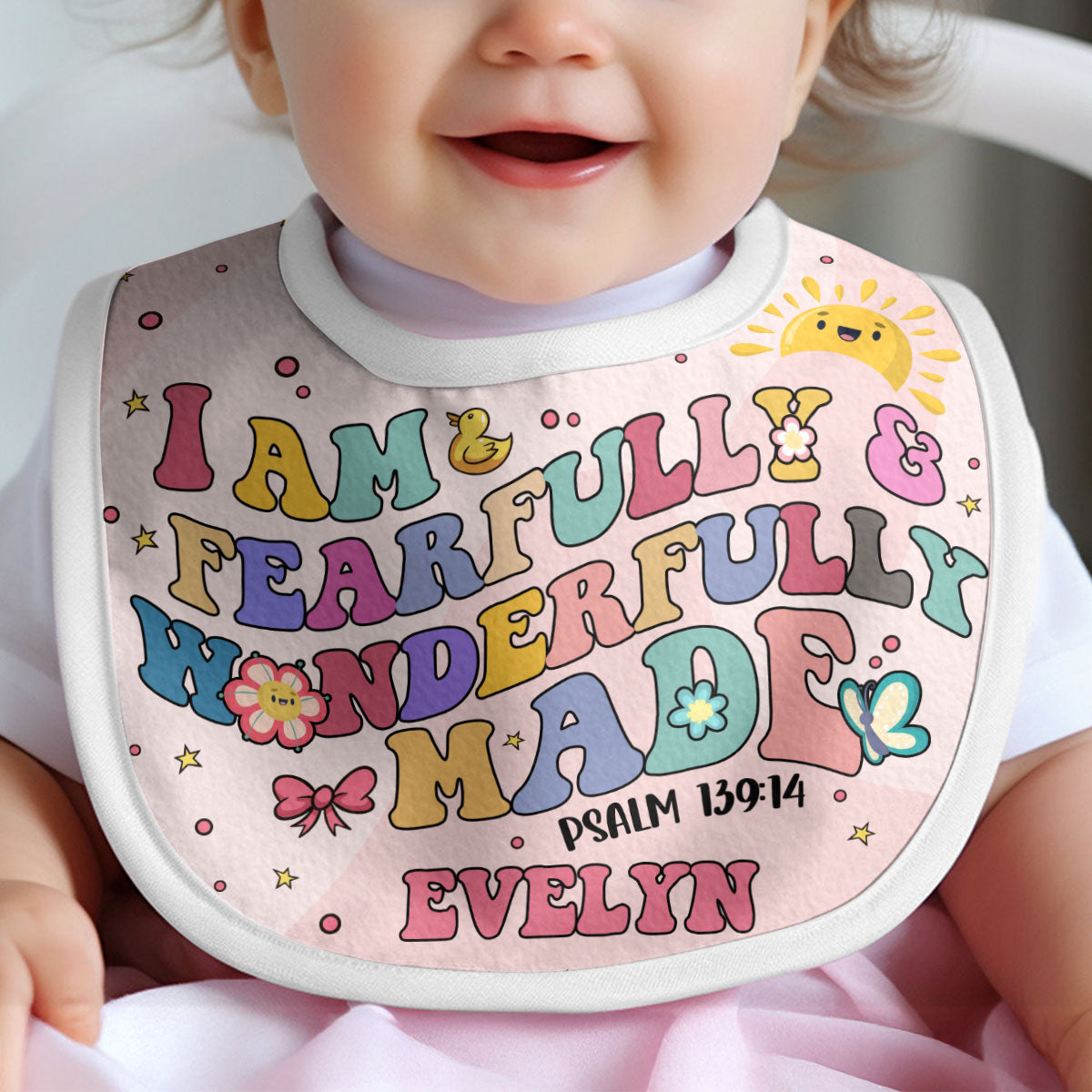 I Am Fearfully And Wonderfully Made | Personalized Baby Bib