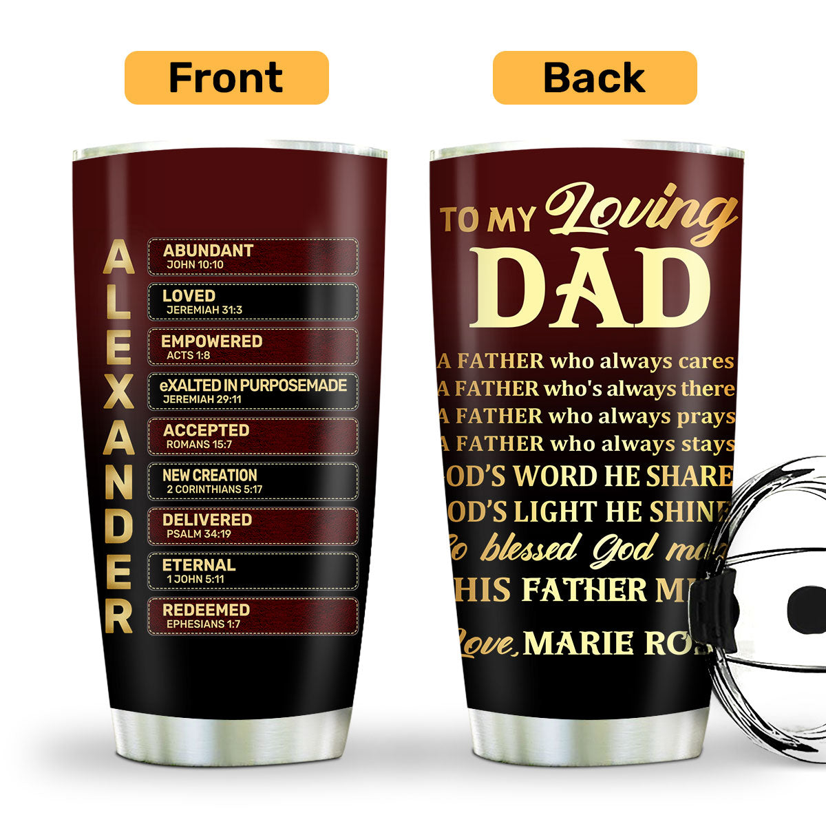 To My Loving Dad | Personalized Stainless Steel Tumbler
