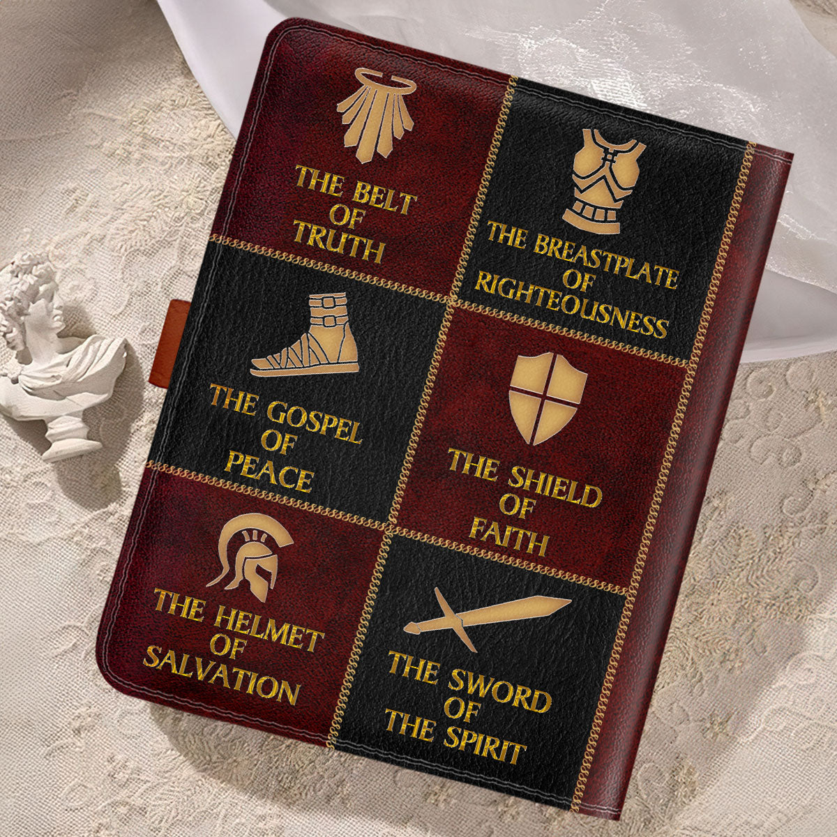 Put On The Full Armor Of God | Personalized Leather Notebook Cover With Pocket