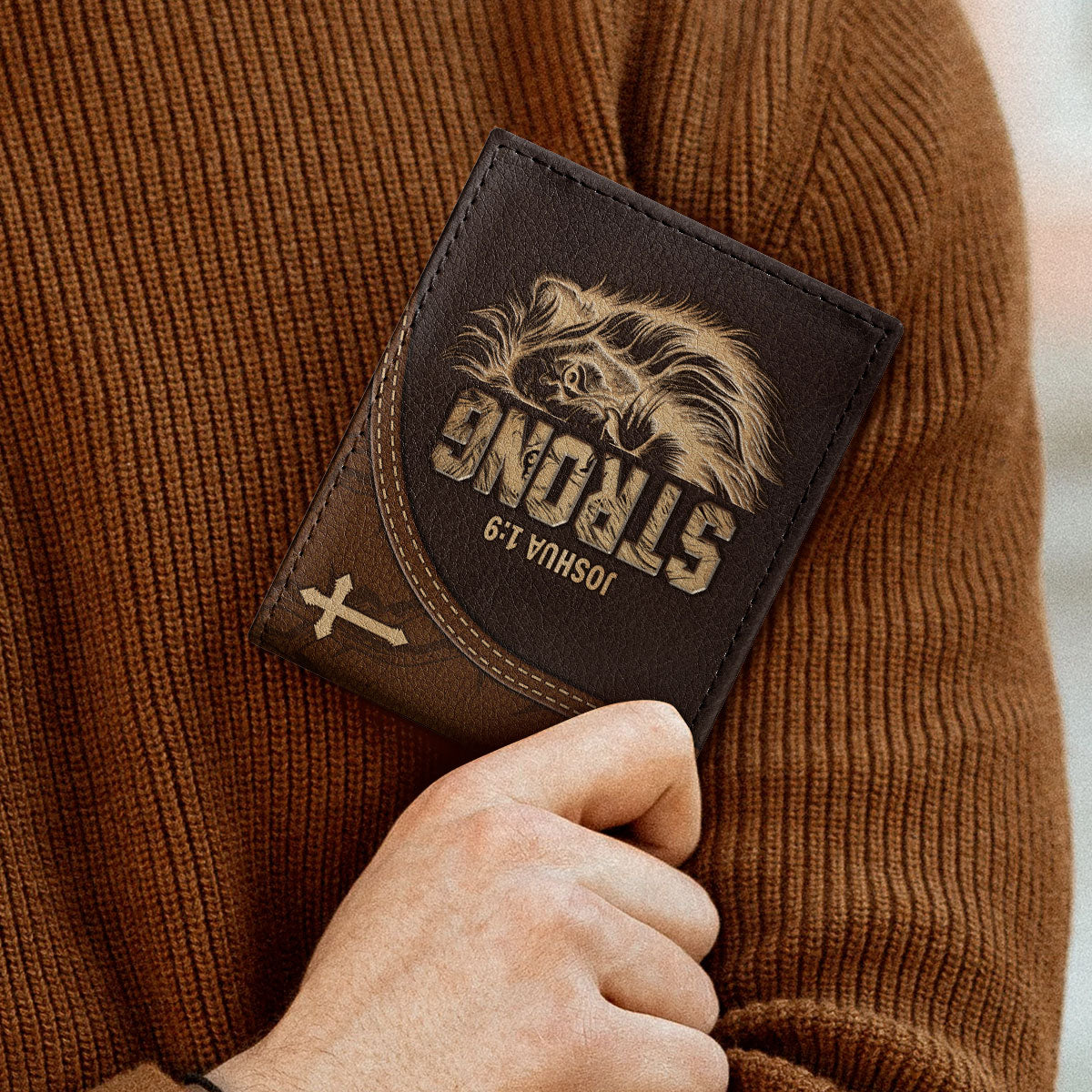 Man Of God Lion | Personalized Folded Wallet For Men