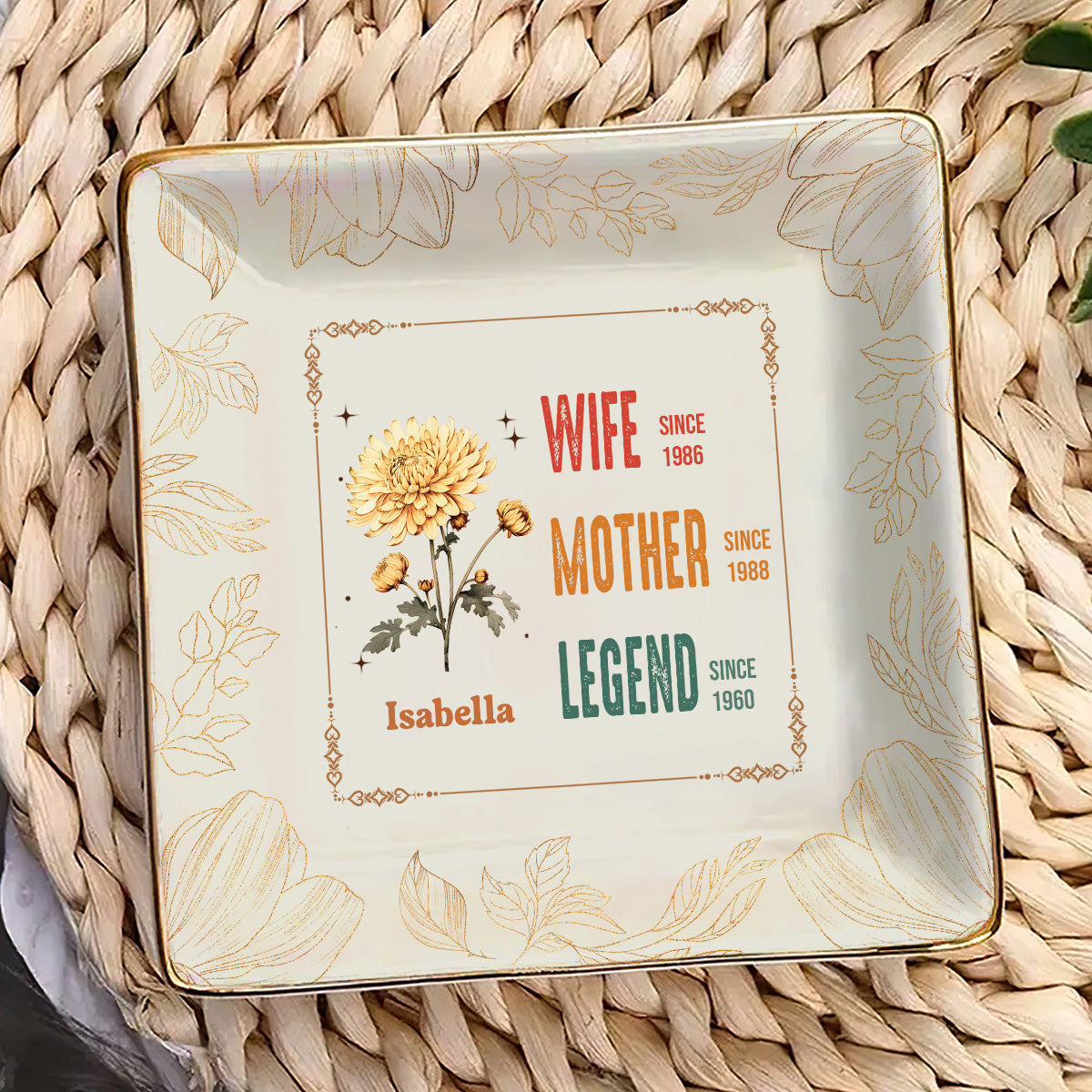 To My Loving Mom | Personalized Ceramic Ring Dish Square