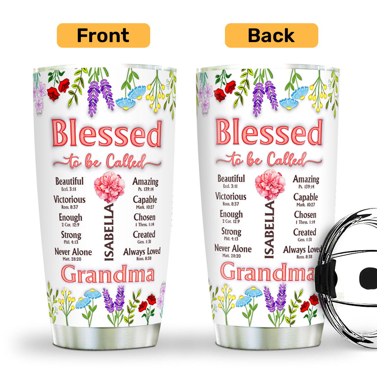 Blessed To Be Called Mom | Personalized Stainless Steel Tumbler