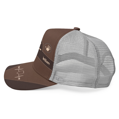 Grandpa Dad Kids Handprints | Personalized Mesh Back Casual Cap