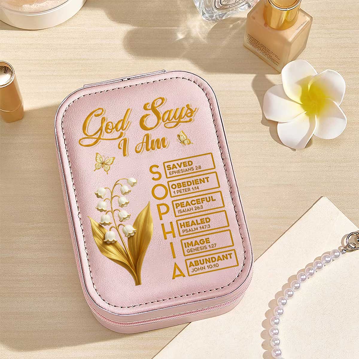God Says I Am | Personalized Custom Jewelry Box With LED Mirror