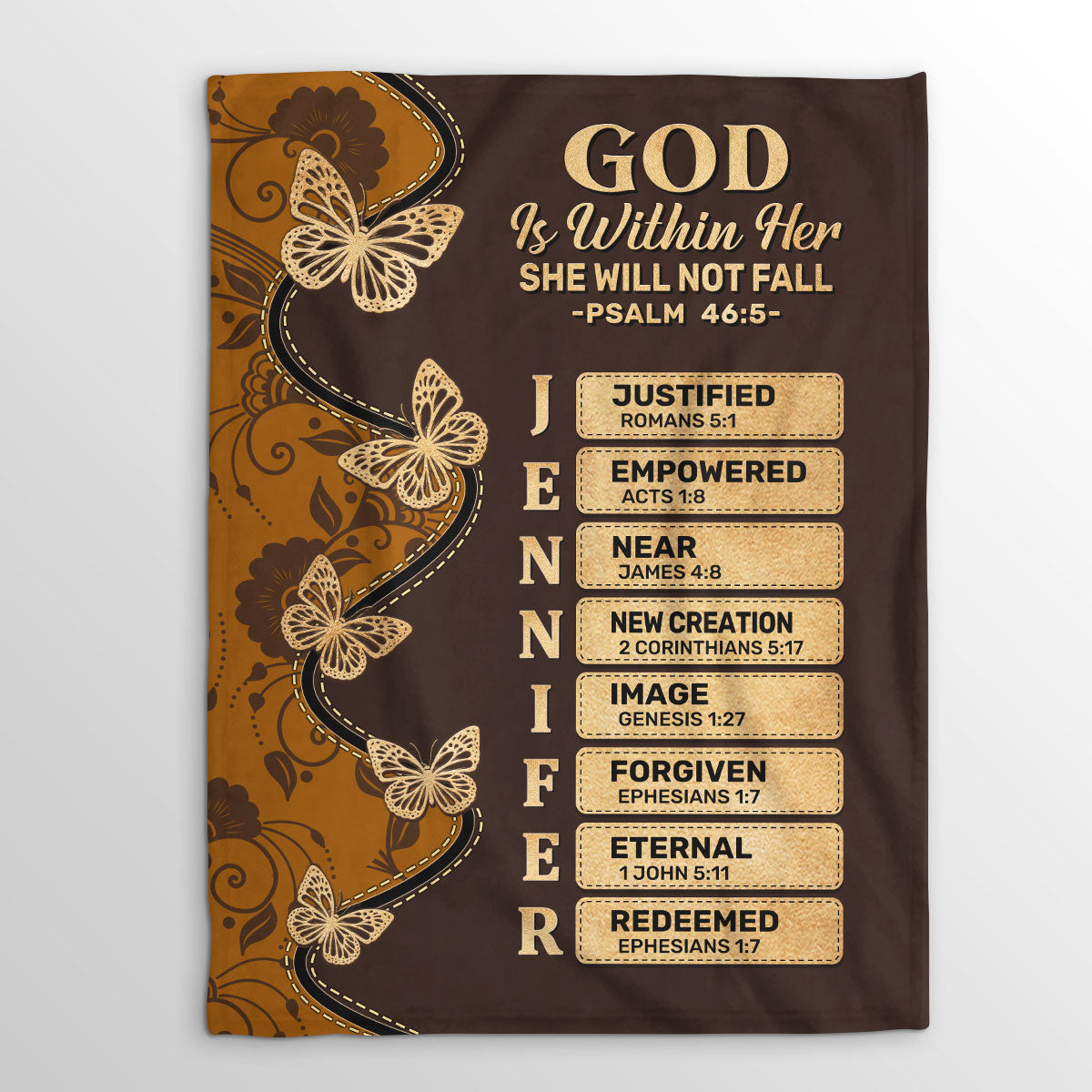 God Is Within Her She Will Not Fall | Personalized Fleece Blanket