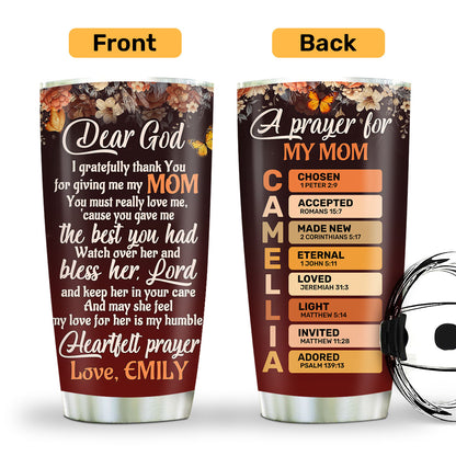A Prayer For My Mom | Personalized Stainless Steel Tumbler