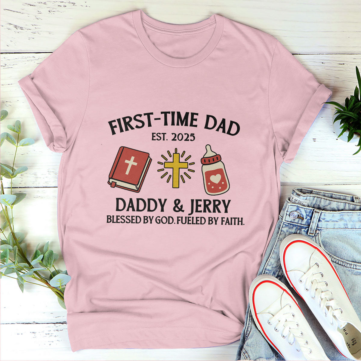 Blessed By God Fueled By Faith | Personalized 2D Unisex T-shirt