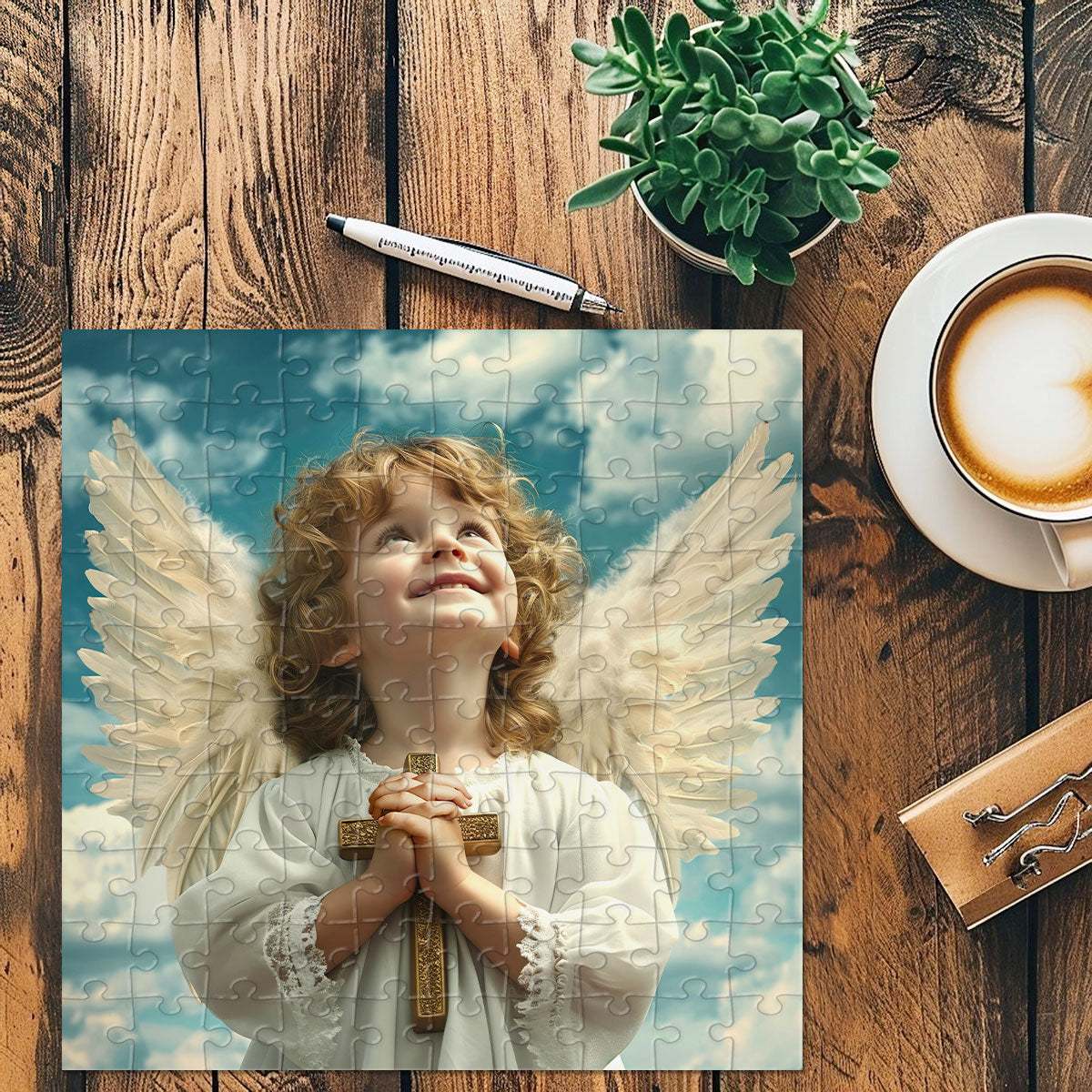 Boy Angel Puzzle | Square Jigsaw Puzzle JPM01