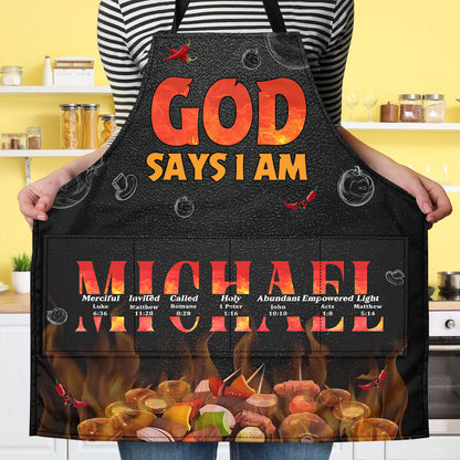 God Says I Am  | Personalized Apron With Pocket