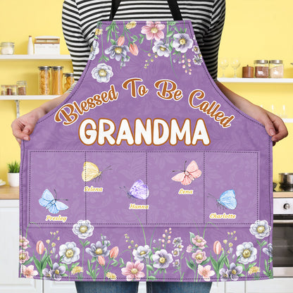 Blessed To Be Called Grandma | Personalized Apron With Pocket