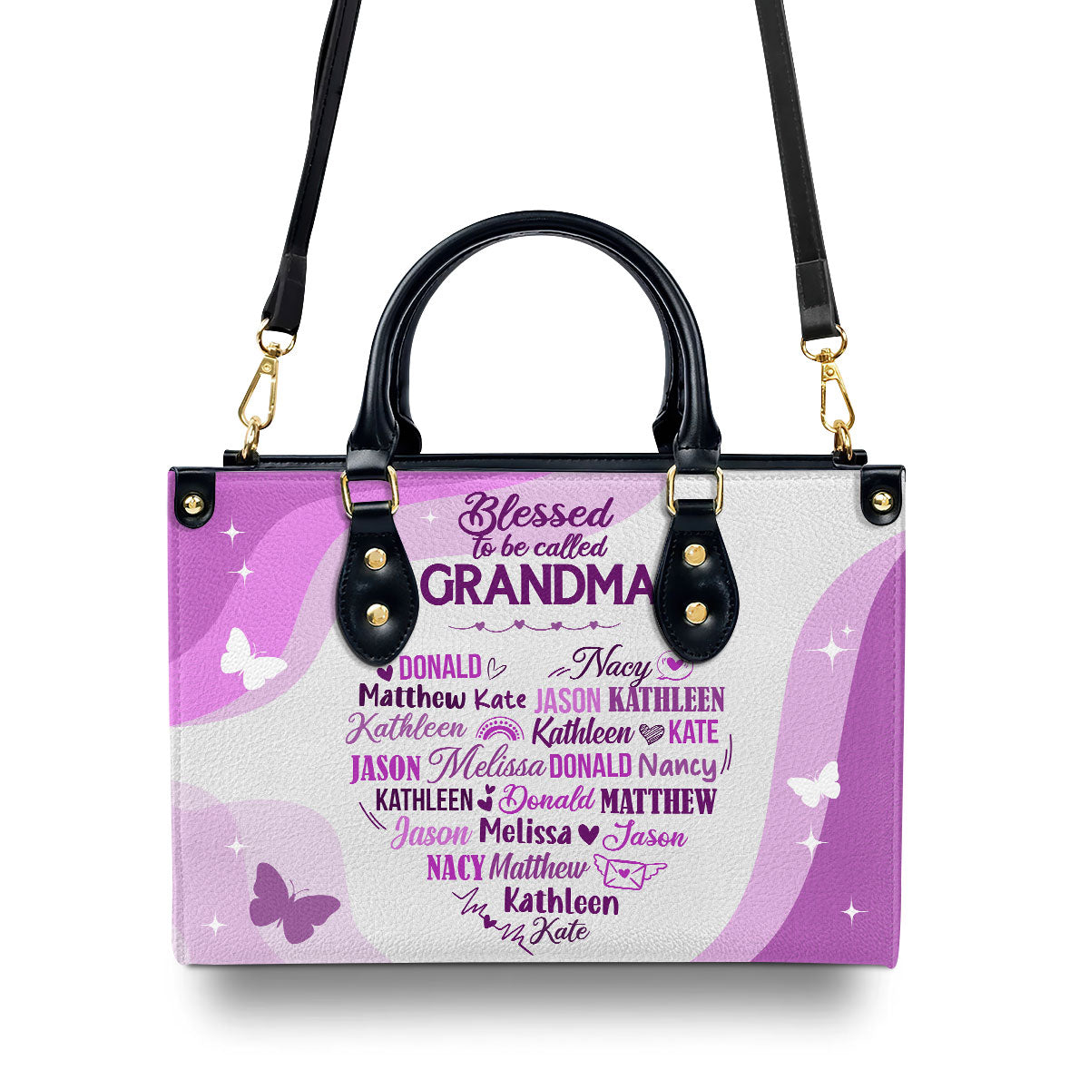 Blessed Grandma | Personalized Leather Handbag