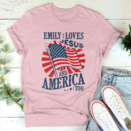 Loves Jesus And America Too | Personalized 2D Unisex T-shirt