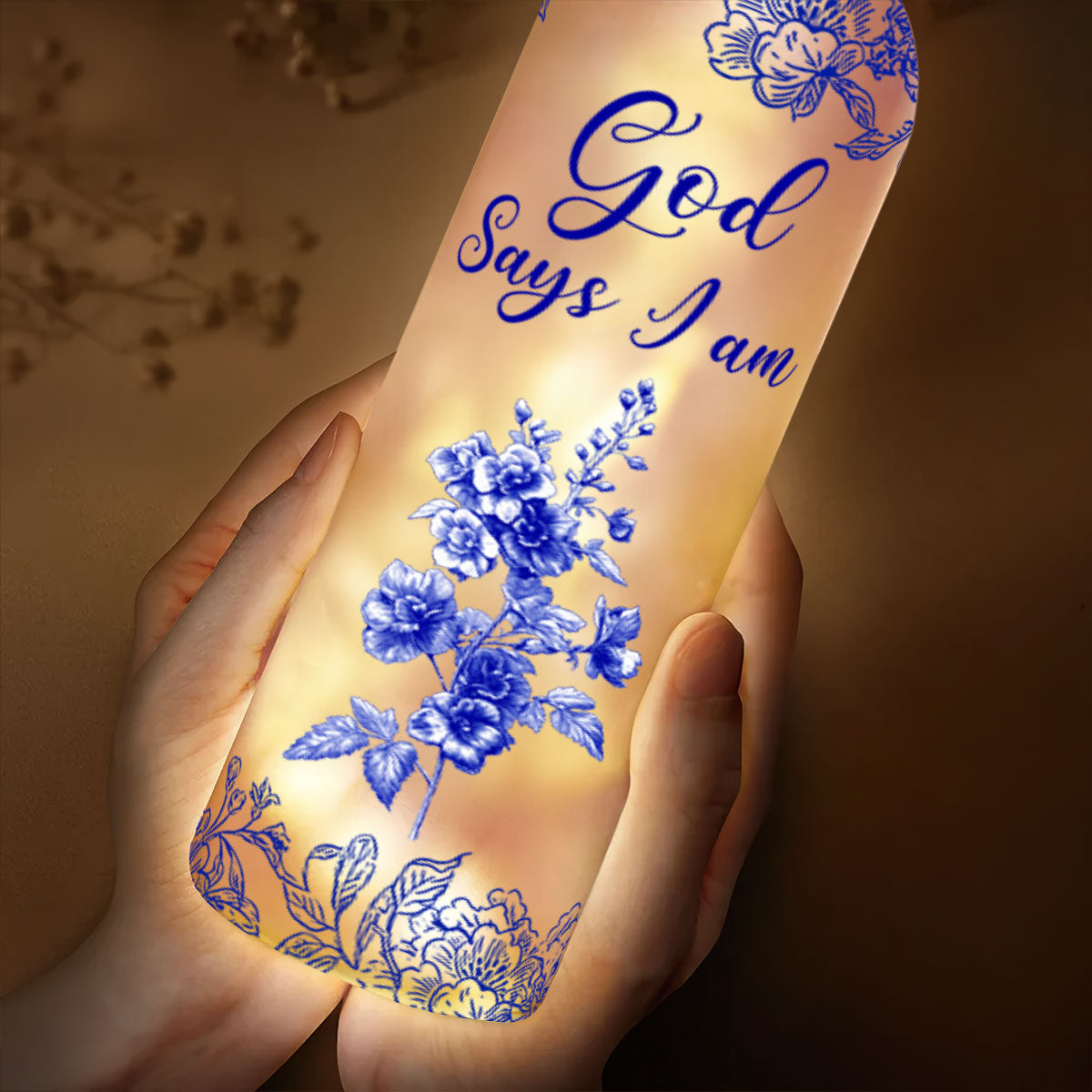 God Says I Am | Personalized Bottle Lamp