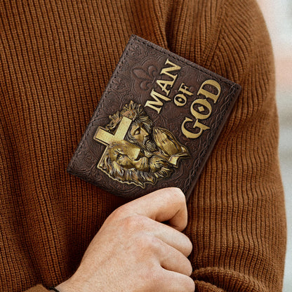 Man Of God | Personalized Leather Folded Wallet