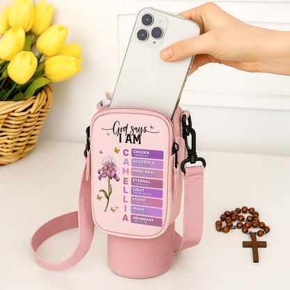 God Says I Am | Personalized Tumbler Holder Bag
