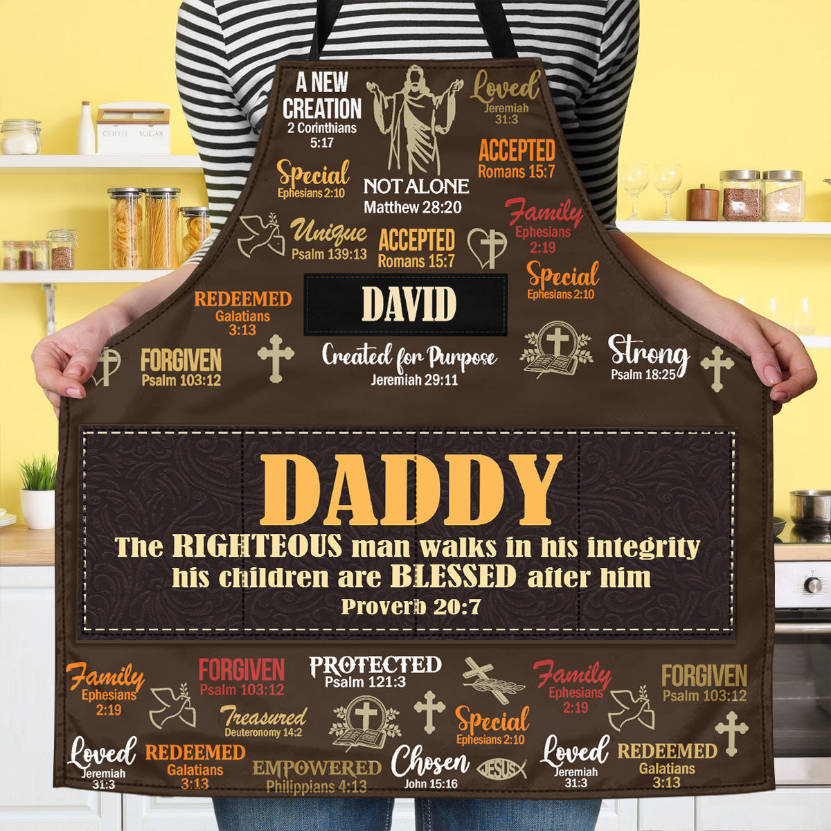 The Righteous Man  | Personalized Apron With Pocket