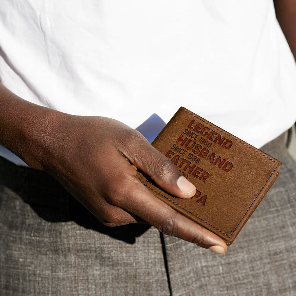 Legend Husband Father Grandpa | Personalized Folded Wallet For Men JSLFWH861