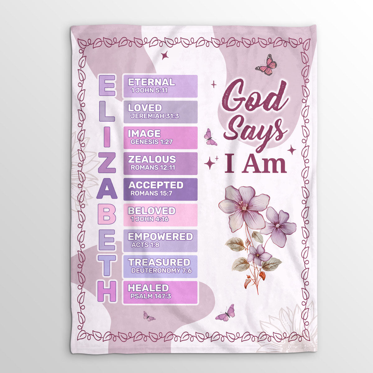 God Says I Am | Personalized Fleece Blanket