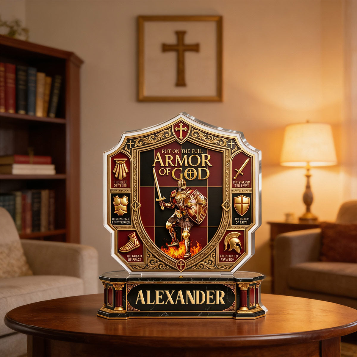 Put On The Full Armor Of God | Personalized Custom Shaped Acrylic Plaque