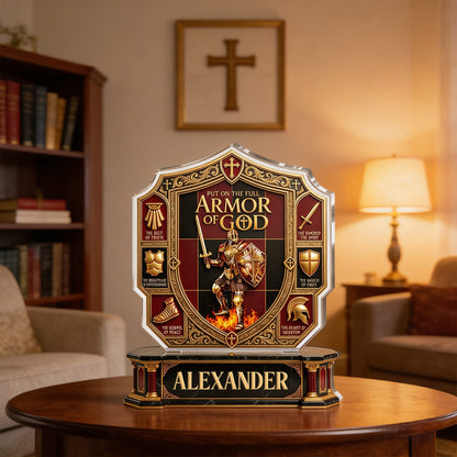 Put On The Full Armor Of God | Personalized Custom Shaped Acrylic Plaque