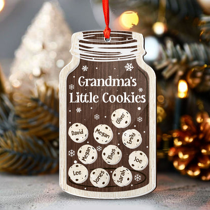 Grandma's Little Cookies | Personalized 3 Layered Christmas Shaker Ornament JSCSOPL2620L