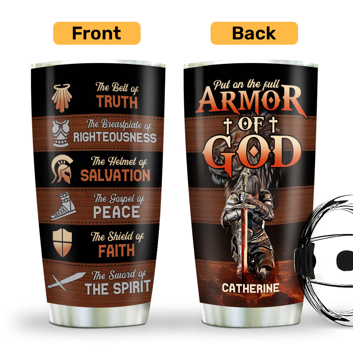 Put On The Full Armor Of God | Personalized Stainless Steel Tumbler JSSSTM1028
