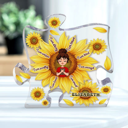 I Am Strong I Am Brave I Am Kind | Personalized Custom Shaped Squared Acrylic Plaque JSAPPHLHA1851TA