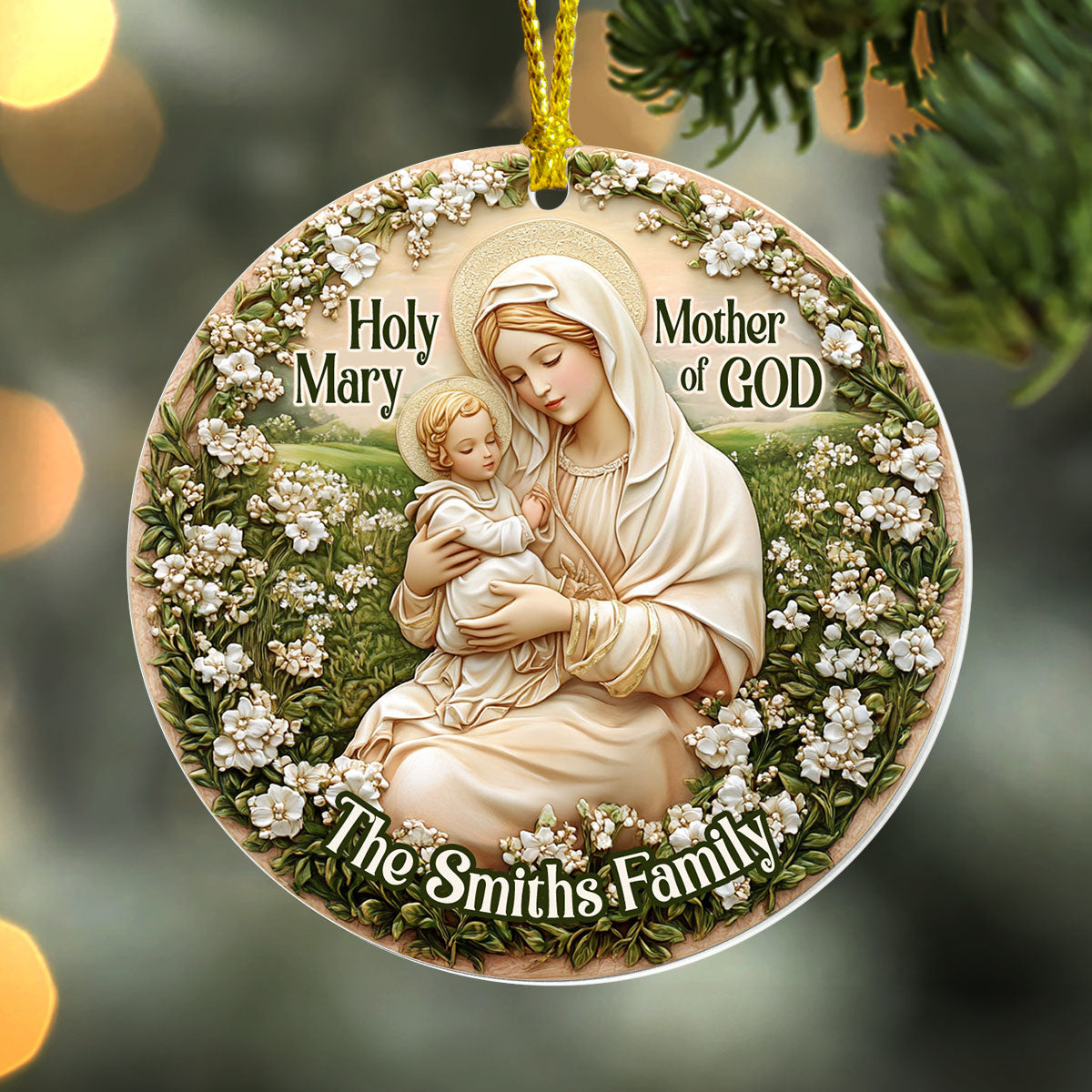 Holy, Mary Mother Of God | Personalized 1-Side Acrylic Ornament