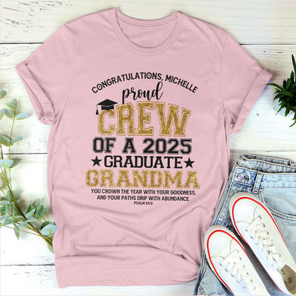 Proud Crew Of A 2025 Graduate | Personalized 2D Unisex T-shirt