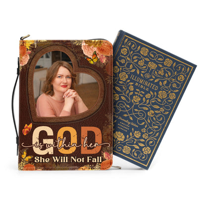 God Is Within Her She Will Not Fall | Personalized Bible Cover