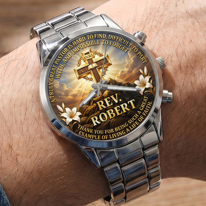 A Truly Great Pastor | Personalized Men's Wrist Watch