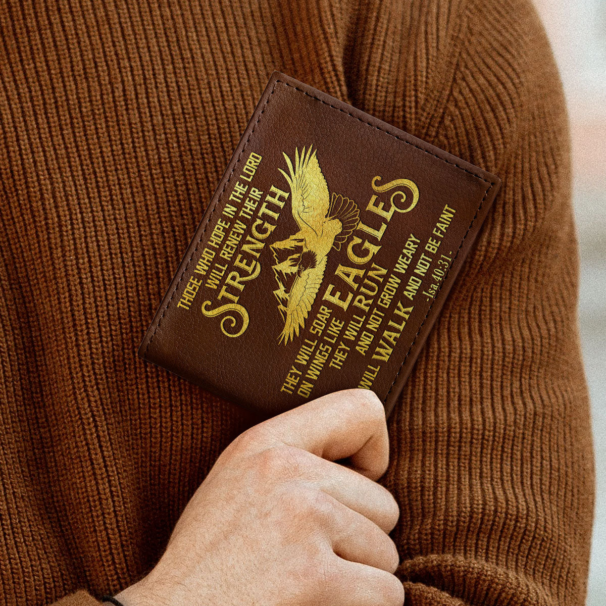 Those Who Hope In The Lord Will Renew Their Strength | Personalized Folded Wallet For Men