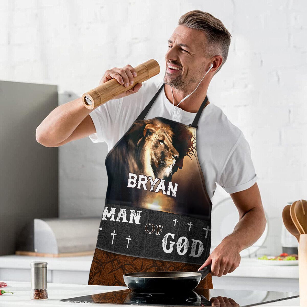 Man Of God | Personalized Apron With Pocket