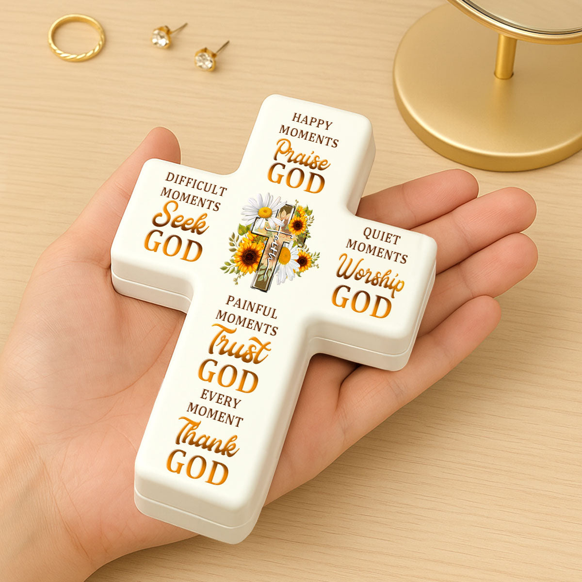 Every Moment Thank God |  Cross Jewelry Box