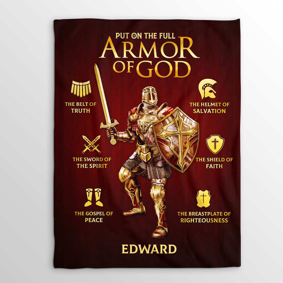 Put On The Full Armor Of God | Personalized Fleece Blanket