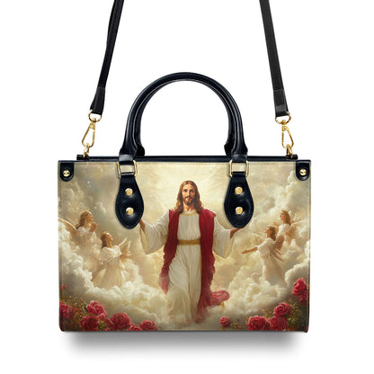 Glorious Ascension Christ Rising In Majesty | Leather Handbag