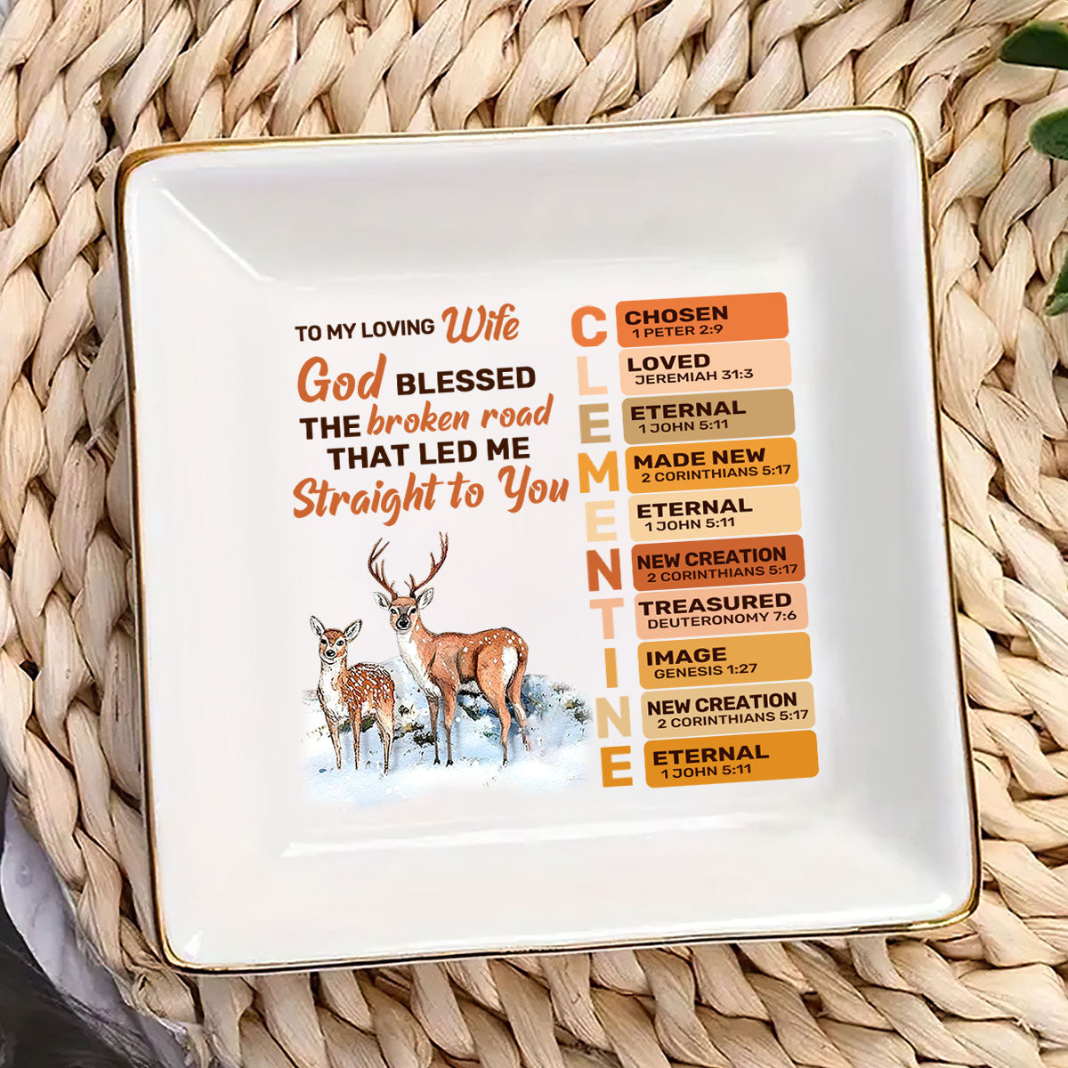 God Blessed The Broken Road That Led Me Straight To You | Personalized Jewelry Dish JSJDPN2798M