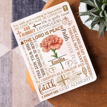 For With God Nothing Is Impossible | Personalized Leather Cover Notebook